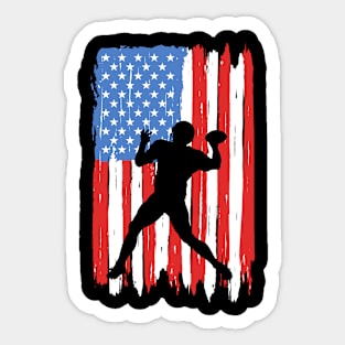 American Flag Football Graphic Sticker